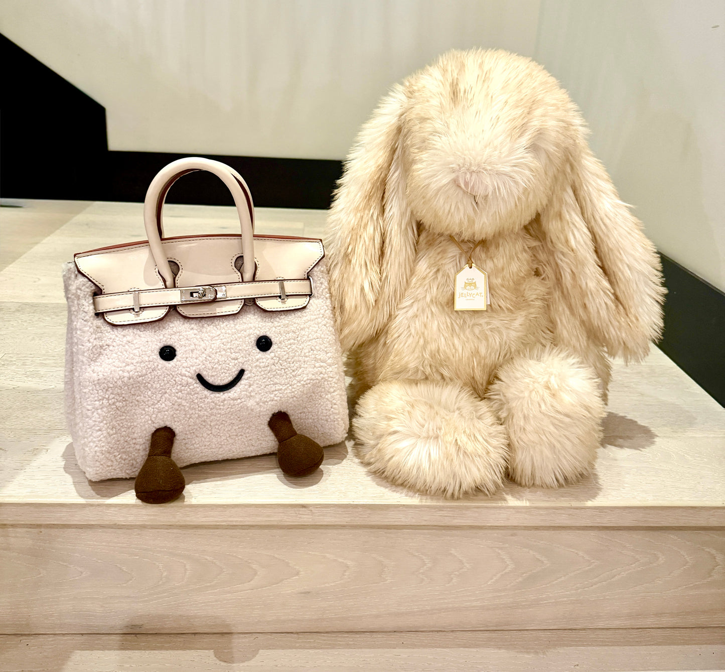 Fluffy Smiling Handbag Colour Biscuit