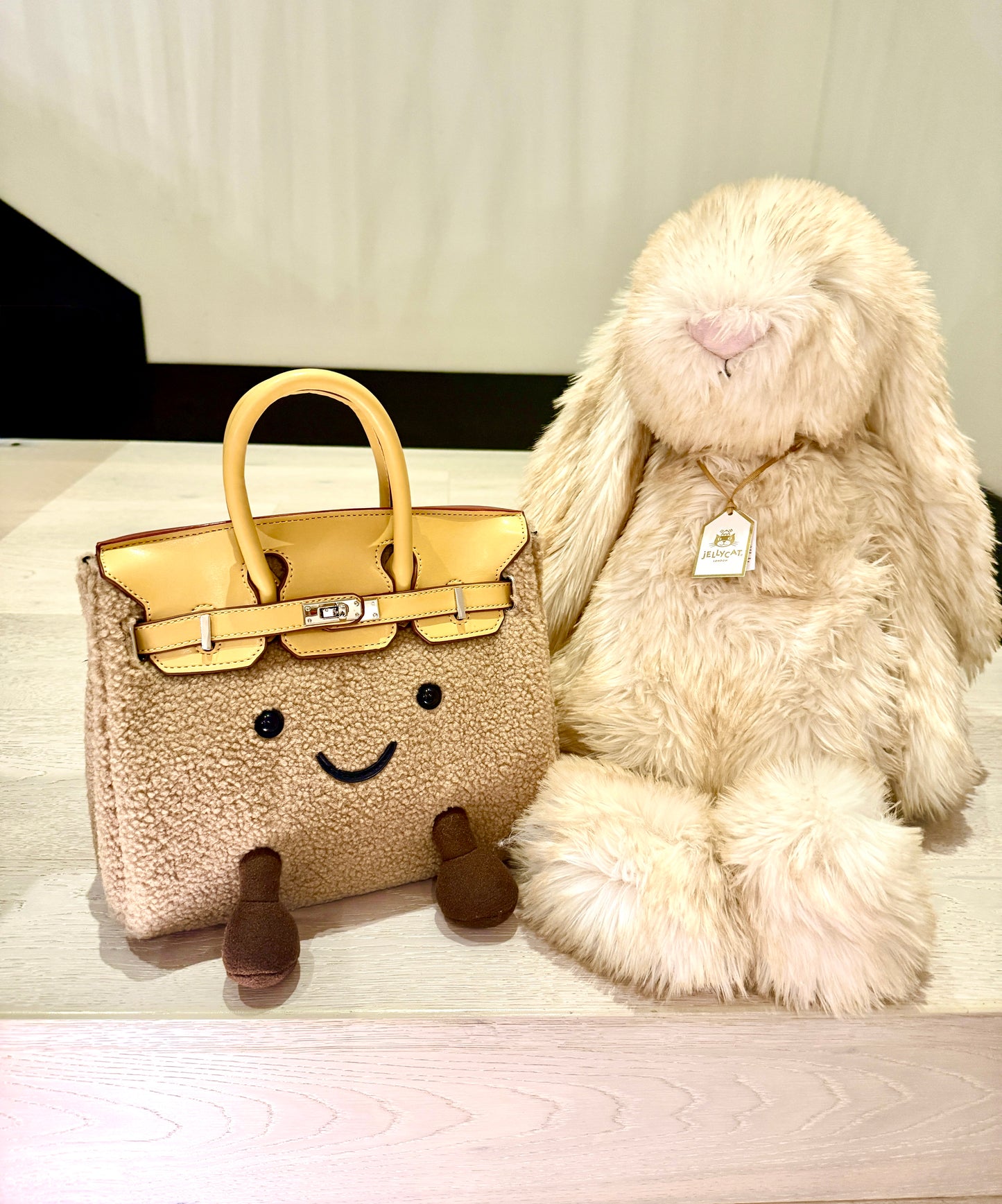 Fluffy Smiling Handbag Colour Gold