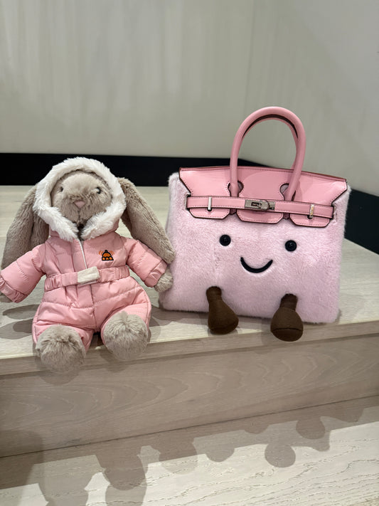 Fluffy Smiling Handbag Colour Pink