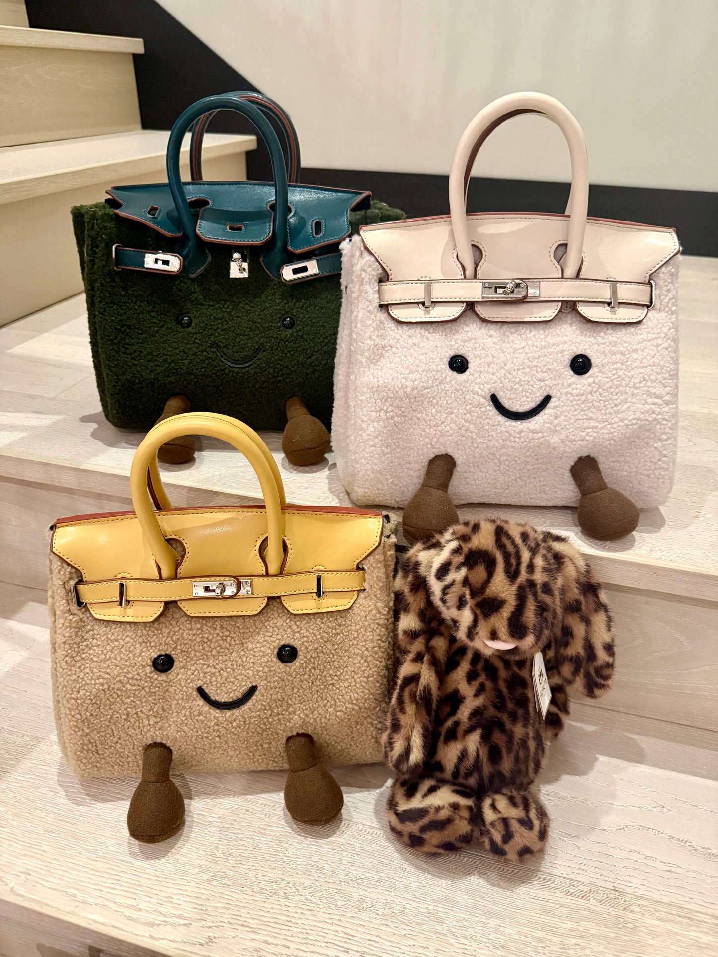 Fluffy Smiling Handbag Colour Biscuit